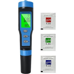 Ueomul pH matuoklis 4 in 1 su TDS EC temperatūra Daugiaparametrinis baseino pH testeris 0,01 skiriamoji geba Aukšto tikslumo vandeniui atsparus IP67 vandens kokybės matuoklis su automatiniu temperatūros kompensavimu