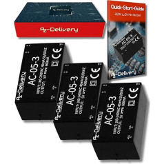 AZDelivery ⭐⭐⭐⭐⭐ 3x 220 V-5 V mini maitinimo modulis Arduino ir Raspberry Pi