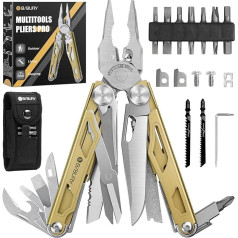 BIBURY Multitools, Multi Tool sulankstomos replės su patobulintomis žirklėmis ir atsuktuvu, nerūdijantis plienas su nailoniniu maišeliu, idealiai tinka lauko, žygių dovana tėčiui vyrui, Kalėdų dovanos, Tėvo diena