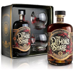 The Demon's Share 12 Years Old in Geschenkverpackung mit 2 Gläser | Rum aus Panama | 41,0% tūrio | 0,7 litro