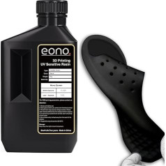 EONO lanksti 3D spausdinimo derva (Shore 80A) 3D spausdinimo derva Minkšta guminė/TPU tipo derva, labai elastinga, 405 nm greito UV spinduliavimo derva LCD spausdintuvui, juoda, 1000 g