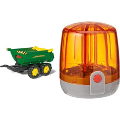 Rolly Toys rollyHalfpipe John Deere (3-10 metų amžiaus, apvalus savivartis), XXXXX dydžio ir mirksinti šviesa RollyFlashlight (oranžinė indikatorinė šviesa, besisukanti šviesa su tvirtinimo pagrindu, skirta vaikams