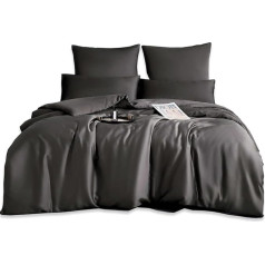 MH MYLUNE HOME 100% Tencel™ Lyocell patalynės komplektas, 135 x 200 cm, eukaliptų vasaros patalynės komplektas, 2 dalys, kvėpuojantis nuo prakaito, hipoalerginis, reguliuojantis klimatą, 1 antklodės užvalkalas ir 1 pagalvės užvalkalas 40 x