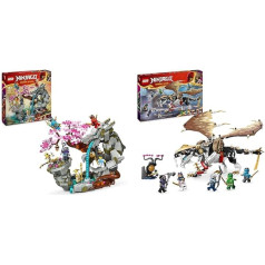 LEGO Ninjago Drakono akmens šventyklos drakono žaislas su 6 nindzių figūrėlėmis ir Ninjago meistro drakono Egalto nindzių rinkinys su drakono žaislu