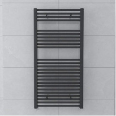 WarmeHaus Handtuchheizkörper, 1200 x 600 mm, Grau, zeitgenössischer Handtuchhalter für Badezimmer - gerade
