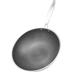 Ciieeo Nerūdijančio plieno Wok keptuvė su nesvylančia danga 