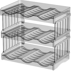 Butelių stovas sukraunamas 3 dalių vyno butelių laikiklis lentyna Plastikinis šaldytuvo butelių organizatorius Kabinetas Vandens butelių saugykla Skaidrus vyno stovas palaiko lentynos stovą virtuvės biurui
