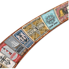 W004 Sienų lipdukas Savarankiškai lipnus Retro riba 2,5 m x 18 cm Senovinis senovinis išvaizdos sienų apdaila Gyvenamasis kambarys sienos Virtuvės sienos lipdukas Sienų lipdukas Sienų lipdukas W004 (Nr. 6 Jūrų)