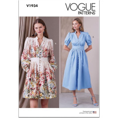 Vogue Patterns V1934B5 Moteriška dviejų ilgių suknelė B5 (34-36-40)