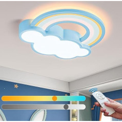 LED lubų šviestuvas su nuotolinio valdymo pulteliu Vaikų kambarys Dimmable Clouds Rainbow Ceiling Lamp Boy Girl Night Light Ceiling Cloud Lamp for Baby Room Bedroom Room Living Room 3000 K - 6000 K Ceiling Lighting