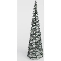 ICE TOYS sulankstoma Kalėdų eglutė, taupanti erdvę, reguliuojamo aukščio (120 cm + sniegas)