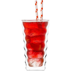 YEM 6 x 350 ml dvigubos sienelės šiluminės stiklinės Latte Macchiato kokteilių desertinės arbatos stiklinių rinkinys Dvigubos sienelės stiklinės Honey