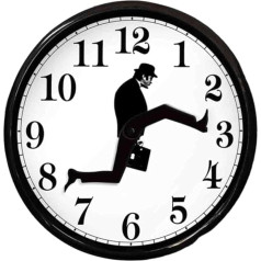 Tyliai nutildytas laikrodis Ministry of Silly Walks Clock Stiklo sienos apvalus laikrodis, skirtas viešbučio gyvenamojo kambario dekorui
