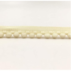 Pom Pom Trim apdaila ant juostelės, kaip apdailos nėrinių audinys DIY amatai, Pom Pom Trim Ball Fringe Band, Namų užuolaidų drabužių pagalvėlė šalis apdaila, suknelė šalikas skrybėlę apdaila, smėlio spalvos, 20 jardas