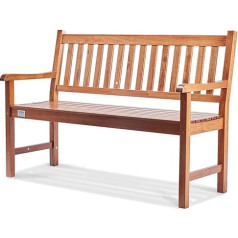 VEVOR Medinis sodo suoliukas Patio suoliukas 127 cm Parko suoliukas Poilsio suoliukas 363 kg keliamoji galia, 3 asmenų sodo ir parko suoliukas su atlošu ir porankiais, senovinis suoliukas sodui, parkui, kiemui, verandai ir kt.