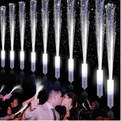 JONRRYIN LED šviesos dulkės, baltos spalvos, 72 LED šviesos lazdelių pakuotė, stiklo pluošto LED šviesos lazdelės, vakarėlių aksesuarai, 3 režimai, LED šviesos lazdelės, vestuvinės stiklo pluošto lempos vestuvėms, vakarėliams, koncertams,