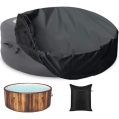 Hot Tub Cover Vandeniui atsparus lauko nešiojamasis nešiojamasis kiemas Apvalus pripučiamasis karštas kubilas Spa dangtelis apsaugo vonią Baseinas Dulkių dangteliai (88 x 37 colių)