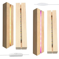 CDIYTOOL LED žibintai rodymo bazė Medinis stačiakampis apšviestas USB LED šviesos pagrindas stalo rodymo bazė dekoratyvinis 