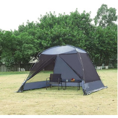 pro.tec Beekdaelen Gazebo Net Garden Tent Mosquito Net with Zip Waterproof Party Tent Garden Gazebo with Side Panel 305 x 305 x 213 cm (D x Š x V) Grey