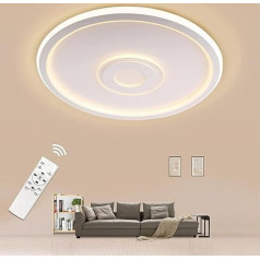 BLMYL LED lubų šviestuvas, 36 W apvalus baltas lubų šviestuvas, 415 mm modernus svetainės kambario šviestuvas, 3000 K - 6000 K apšvietimas su nuotolinio valdymo pulteliu, LED šviestuvas miegamajam, svetainei, vaikų kambariui, virtuvei
