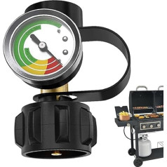 Grill-Propangas-Messgerät, robustes Grillmessgerät, Propangas-Tankananzeige, Metall-Propangas-Zylinder-Messgerät, -Tank-Manometer, sicherer -Einsatz, Materialbeständigkeit für Grill