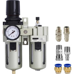 AC3010-03 AC4010-04 Luftkompresor Pneumatischer Druckregler Reduzierventil Wasserölabscheider Pneumatischer Luftfilter (Spalva: AC4010-04 mit EU, Padalinys: Kupferfilter)