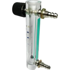 8 mm Schlauchstutzen, 0 bis 35 LPM LZM-6T, Acryl-Kunststoff, O2-Sauerstoff-Rotameter, Schwimmer-Durchflussmesser mit Ventil, verstellbare Panel-Installation (100-400 mLPM, L-93 mm)