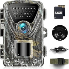 MAXDONE Laukinių gyvūnų kamera su judesio jutikliu ir naktinio matymo funkcija - 28MP 1520P medžioklės kamera 0.2s