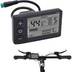 S866 Elektrinio dviračio LCD ekrano matuoklis, 24V 36V 48V elektrinio motorolerio valdymo skydelis su vandeniui atspariu SM kištuku, E-Bike LCD ekrano matuoklio valdymo skydelis, ryšio protokolas