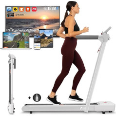 YM elektrinis bėgimo takelis, sulankstomas bėgimo kilimėlis, MAXI 42 cm, itališkas prekės ženklas, 1-12 km/h, programėlė Kinomap Zwift Bitgym, taupo vietą, 12 programų, Next 1001 New 2025, Your Move, itališkas