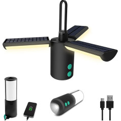 JINHODY stovyklavimo žibintas, 8000 mAh įkraunamas LED žibintas, skirtas elektros energijos tiekimo nutraukimui, 4000LM saulės žibintas, stovyklavimo žibintai, skirti kabinti palapinėje, patalpose ir lauke, avarinis namų apšvietimas, USB įkrovim