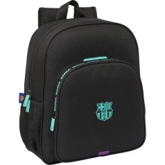 Safta FC Barcelona 3rd Equipment - mokyklinė kuprinė vaikams, pritaikoma prie vežimėlio, idealiai tinka moksleiviams, patogi ir universali, kokybiška ir patvari, 32 x 12 x 38 cm, juoda, juoda/balta