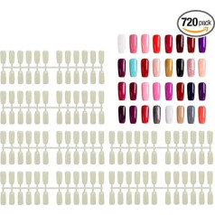 720 vienetų netikrų nagų antgalių, Segbeauty natūralių dirbtinių nagų antgalių plokščias pagrindas nagams rodyti knyga lakas gelinė spalva pirkinių krepšelis manikiūro salonas rodyti stalo meno dekoracijos praktika