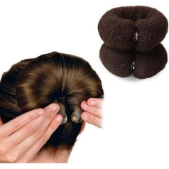2 Stück Magic Bun Maker Plaukų stilius Styler Haar Donut Ring Styler Haar Dutt Maker Twist Ring Former Schwamm Donut Donut Dutt Shaper Haar Lockenwickler (Khaki)