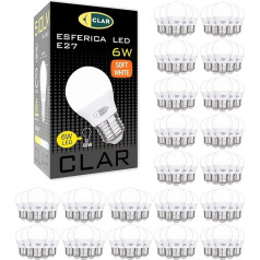 CLAR - E27 LED šiltai balta, LED E27 šiltai balta, E 27 LED šiltai balta, LED E27 šiltai balta, LED lemputės E27 šiltai balta, LED šiltai balta E27, E27 40 W, LED lemputė E27, E27 40 W, 6 W (100 vnt.)