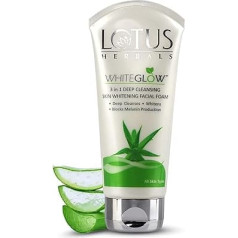 Lotus Herbals WhiteGlow 3-in-1 giliai valančios odą balinančios veido putos visiems odos tipams 100 g