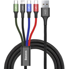 Maitinimo kabelių rinkinys ca1t4-b01 (usb - lightning, micro usb, usb type c ; 1,2 m; juoda spalva)