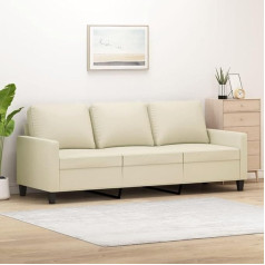 Guyana 3-vietė sofa Kreminė 180 cm dirbtinės odos modulinė sofa Jaunimo sofa Meilės sėdynė Dvi sofos