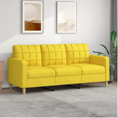 ‎Junzai JUNZAI 3 vietų sofa, šviesiai geltona, 180 cm, audinys, Sofa Svetainė, Jaunimo sofa, Atpalaiduojanti sofa, Sofos ir kušetės, Sofa miegamajam, jaunimo, vaikų kambariui