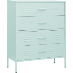 Vidaxl Komoda su 4 stalčiais Šoninė spinta Šoninė spinta Daugiafunkcinė spinta Stovinti spinta Šoninė spinta Stalčių spinta Mint Green 80 x 35 x 101,5 cm Plienas