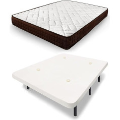 Hogar24 Es | Pilnas lovos komplektas | Dream Flex 13 + baltas paminkštintas pagrindas su 32 cm kojomis, matmenys: 105 x 190 cm