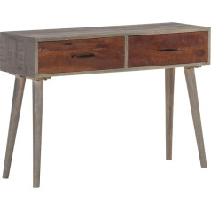 Camerina Konsolinis staliukas pilkas 110x35x75 cm Konsoliniai staliukai svetainei Konsolinė spintelė Prieškambario spintelė Prieškambario staliukas Šoninis staliukas Šiurkštus mango medžio masyvas