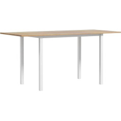 Homcom Valgomojo stalas, išskleidžiamas virtuvės stalas, valgomojo stalas 6 asmenims, svetainės stalas valgomajam, virtuvei, plienas, rudas, 110-160 x 70 x 76 cm