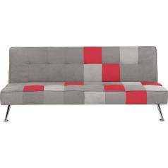 Beliani Medžiaginė sofa lova pilka OLSKER