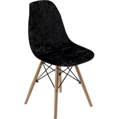Mateju Stretch Modern Shell Chair Covers, 1, 2, 4, 6, 8, skalbiamas dangtelis, skandinaviškas kėdžių dangtelis valgomojo kėdėms, virtuvei, vestuvėms, biurui, banketams, vakarėliams, dekoracijoms (6 vnt., juodas)