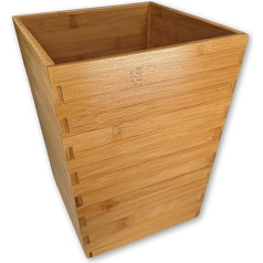 Osco Kvadratinė bambuko šiukšliadėžė | Aukštis - 28 cm | Plotis - 22 cm | Šiukšliadėžė | Perdirbimo šiukšliadėžė | Biuras | Namai | Vonios kambarys
