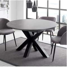 Storado.de Valgomojo stalas Juodos keramikos tamsus 110 x 78 cm Big System Round Star 110 stalčius