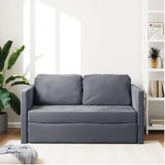 Willood Grindų sofa su miego funkcija Dvigulė grindų lova Velvet Duvet Sofa Dark Grey 122 x 204 x 55 cm Velvet