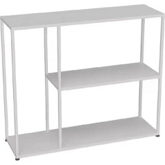 Generic Konsolinis staliukas, prieškambario konsolinis staliukas, šiaurietiškas konsolinis staliukas, siauras sofos staliukas, siauras prieškambario staliukas su 3 pakopų metalinėmis lentynomis, šoninis staliukas svetainei ir įėjimui, juodas