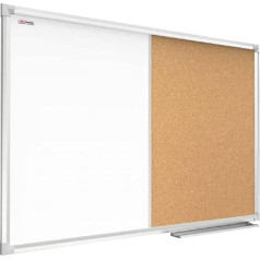 ALLboards Kombinuota lenta 2 in 1 magnetinė lenta ir kamštinė kaiščių lenta su aliuminio rėmeliu, kamštinė lenta, baltoji lenta